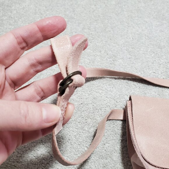 GARUGLIERI Italian Leather Belt Bag Waist Fanny Pack Purse Pastel Pink 7" x 4.5" - Picture 8 of 14